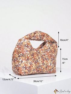 BirdinBag - Chic Floral Twist Handle Hobo Bag - A Fashionable Must-Have! Retro Pouch Shoulder Bag For Shopping, Retro Pouch Bag For Shopping, Retro Beige Pouch Bag, Retro Shoulder Gift Bag, Bag Bag, Square Bag, Hobo Bag, Must Haves, Pu Leather