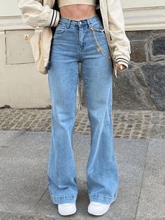 Baggy Jeans For Women, Jeans Online Store, Boyfriend Fit Jeans, Streetwear Jeans, Streetwear Mode, Moda Jeans, Boyfriend Jean, High Waist Fashion, Jeans Material