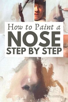 the cover of how to paint a nose step by step book is shown in black and white