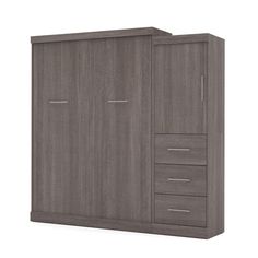 Nebula 65W Queen Murphy Bed, Space-Saving Wall Bed by Bestar – Overstock Bed And Storage, Drawer Set