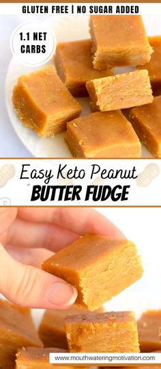 easy keto peanut butter fudge made with gluten free and no sugar added