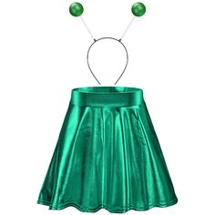 PRICES MAY VARY. What your will get: there are 1 piece of Halloween antenna ball bopper and 1 piece of flared pleated mini skater skirt in your package, which are light in weight; They are nice accessories for Halloween costume that can attract people's attention Suitable for Halloween theme: the alien martian head bopper and Halloween skirt are suitable for Halloween, you can use them to participate in the Halloween role-playing party and act as an alien; They will make you look realistic and l Alien Headband, Alien Halloween Costume, Plastic Skirt, Space Costumes, Pretend Play Costumes, Alien Halloween, Shiny Skirts, Halloween Skirt, Alien Costume