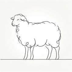 Essence of Sheep Canvas Sheep Tattoo Cute, Easy Sheep Drawings, Sheep Line Drawing, Sheep Line Art, Sheep Drawing Illustration, Sheep Drawing Simple, Sheep Tattoo Design, Cute Sheep Drawing, How To Draw Sheep