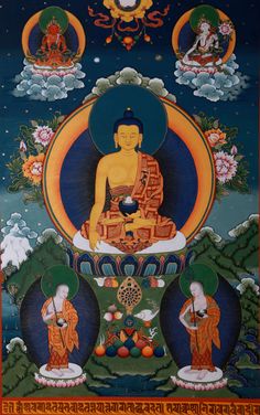 an image of buddha in the middle of a painting