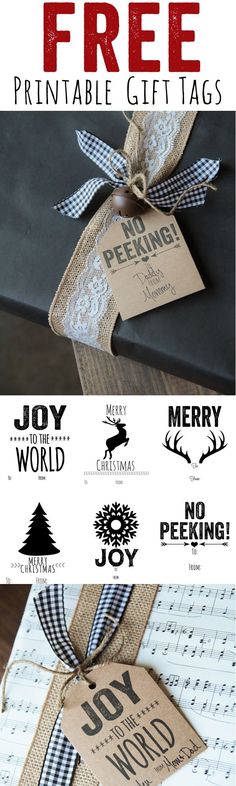 the free printable gift tags are perfect for any holiday season or special occasion, and they're easy to make