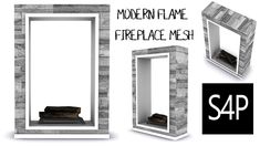 the fireplace mesh is shown in three different styles