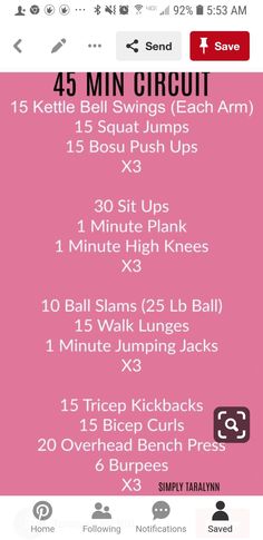 a pink poster with instructions for how to use the gym equipment in this workout routine