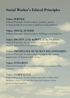 the social worker's ethical priemplies are shown in this poster