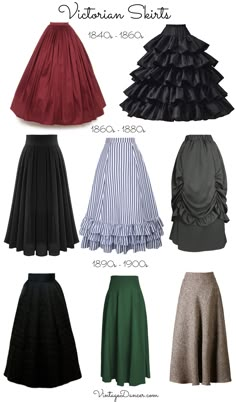 Make an Easy Victorian Costume Dress with a Skirt and Blouse 1890 Victorian Dress, Victorian Skirt Patterns, Victorian Fashion Reference, Victorian Fashion Design, Victorian Dress Style, Easy Victorian Costume, How To Make A Victorian Dress, Dickens Costumes Women, Victorian Era Dresses Gowns