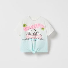 Size 18-24 M Zara White T-shirt With Cartoon Print, Playful Zara Top With Letter Print, White Character Print Tops For Playtime, White Tops With Character Print For Playtime, Playful White Zara Top, Cute Zara Tops With Character Print, Ramones T Shirt, Zara Limited Edition, Peanuts T Shirts