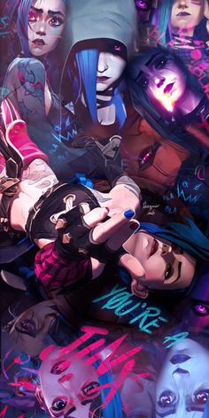 jinx by ig: theqwin Jinx Arcane Phone Wallpaper, Jinx Background Wallpaper, Jinx Iphone Wallpaper, Jinx Home Screen, Jinx Arcane Backgrounds, Jinx League Of Legends Wallpaper, Jinx Phone Wallpaper, Jinx And Harley Quinn