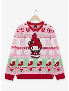 Sanrio My Melody Winter Icons Holiday Sweater - BoxLunch Exclusive My Melody Sweater, My Melody Winter, Kuromi Clothes, Sanrio My Melody, Kawaii Christmas, Culture Clothing, Holiday Icon, Holiday Costumes, Novelty Clothing