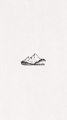 a black and white drawing of a mountain