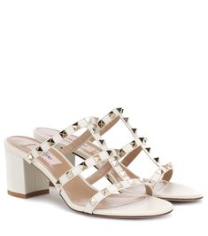 Valentino Heels, Valentino Sandals, Mid Heel Sandals, Leather Platform Sandals, Spike Heels, Valentino Rockstud, Valentino Shoes, Gucci Leather, Summer 24