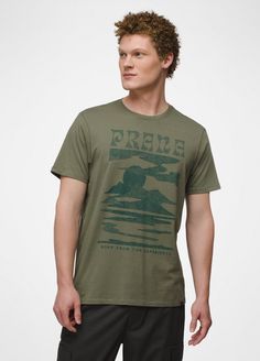 A classic crewneck tee with an adventure-inspired graphic in 100% Regenerative Organic Certified® Cotton. Graphic Tee T-shirt With Crew Neck For Hiking, Green Crew Neck Top For Adventure, Casual Crew Neck T-shirt For Adventure, Adventure Graphic Tee With Crew Neck, Graphic Tee Crew Neck T-shirt For Adventure, Graphic Tee Crew Neck For Adventure, Graphic Tee T-shirt With Crew Neck For Adventure, Green Casual T-shirt For Adventure, Rye