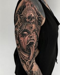 Kali Tattoos, Maa Tattoo Designs, Ma Tattoo, Z Tattoo, Buddha Tattoos, Ganesha Tattoo