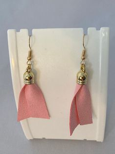 Blue Faux Suede Handmade Earrings - Etsy Pink Tassel Drop Earrings, Adjustable Pink Tassel Drop Earrings, Pink Dangle Tassel Earrings For Gifts, Trendy Pink Tassel Earrings For Party, Elegant Pink Tassel Earrings, Trendy Adjustable Tassel Earrings As Gift, Adjustable Rose Gold Earrings For Party, Pink Tassel Earrings For Gift, Pink Tassel Earrings For Pierced Ears For Party