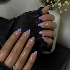 30 PCS Purple French Tip Press On Nails Short Almond,Medium Fake Nails French Nails Press ons,Oval Acrylic Nails Glue on Nails Medium,Natural Short Almond Nails False Nails for Women in 15 Sizes  11.99 #Beauty Navy Tips Nails Almond, Black French Tip With Line Under, Round Lilac Nails