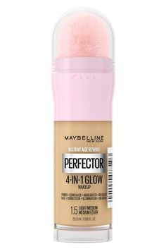 Instant Age Rewind Perfecter 4-in-1 Glow Makeup - Maybelline Best Medium Coverage Foundation, Best Foundation For Combination Skin, Maybelline Instant Age Rewind, Glow Primer, Glow Makeup, Age Rewind, Face Makeup Tutorial, Glow Foundation, Fashion And Beauty Tips