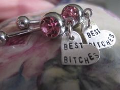 Best Bitches MATURE content belly button rings. Set of 2. Sterling silver friendship jewerly.  Mature content. BFF Best Friend gift on Etsy, $48.00 Jewerly Candles, I Alone, Belly Piercings, Belly Button Piercing Jewelry, Belly Piercing Jewelry, Cool Piercings