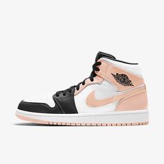 the air jordan 1 high og is available in black, white and light peach colorway