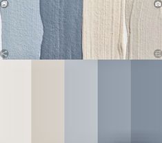 several different shades of gray and white paint on a wall with the same color swatches