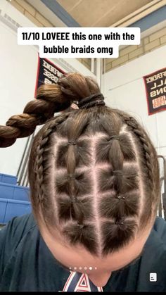 1 Side Braid Hairstyles, Bubble Braids And Braids, Braided Hairstyles Volleyball, Fun Sport Hairstyles, Slick Back Basketball Hairstyles, Gym Braid Hairstyles, Braid Soccer Hairstyles, Aesthetic Volleyball Hairstyles, Club Volleyball Hairstyles