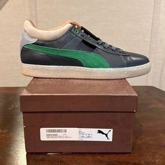 Puma X Burn Rubber Stepper Brand New 10.5 Green Leather Puma Sneakers, Puma Shoes Mens, Puma Rsx, Puma Rs X3, Puma Classic, Puma Rs-x, Puma Rs, Shoes Puma, Black And White Sneakers