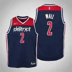 the washington wizards jersey is shown in blue and red