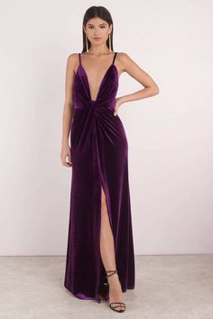 Purple Velvet Dress, Plunge Maxi Dress, Velvet Bridesmaid Dresses, Plum Dress, Purple Maxi Dress, Velvet Maxi Dress, Unique Prom Dresses, Prom Dresses Online, Maxi Dress Online