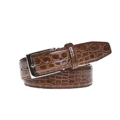 Cognac Crocodile Leather Belt - [variant_title] | Mens Fashion & Leather Goods by Roger Ximenez Crocodile Belt, Crocodile Leather Belt, Order Design, Leather Accessory, Crocodile Leather, Online Shopping For Women, Basket Weave, Top Grain Leather, Leather Belts