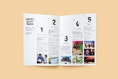 an open brochure with photos and text on it