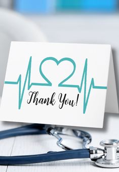 Simple Heart Beat Nurse Doctor Healthcare Medical Thank You Card Custom Thank You Cards, Nurse Doctor