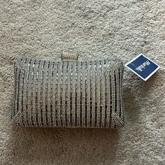 Nwt!!! So So Cute. Perfect For Fun Events! Formal Silver Bag With Chain, Elegant Silver Bag With Chain, Elegant Silver Bags With Chain Detail, Silver Metal Rectangular Bag, Silver Clutch With Chain For Gifting, Elegant Silver Bag With Chain Strap, Silver Chain Bag For Event, Silver Metal Formal Bags, Silver Metal Bag For Events