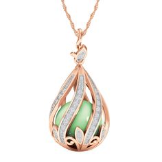 Copper Embrace Diamond and Jade Necklace