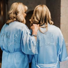 This beautiful Powder blue silk bathrobe/ dressing gown is perfect for you and your bridesmaids/ bridesmen to wear whilst getting ready for your special day. Or it can be given as a special gift for a Birthday, Mother's Day or any other special occasion.  It is made in three sizes,  UK 8-16, UK 20-24 and UK 26-30. The plus size gowns can take 2-3 weeks for delivery.     It can also be made in smaller children's sizes to fit your flower girls too - please message us for details. It can be persona Light Blue Satin Gown For Wedding, Light Blue Satin Wedding Gown, Elegant Blue Robe For Wedding Night, Blue Satin Bridesmaid Gown, Elegant Blue Wedding Robe, Cars Wedding, Bridesmaid Separates, Silk Bathrobe, Satin Dressing Gown