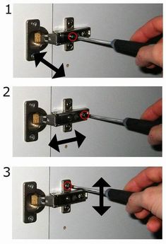 there are two pictures showing how to fix a door lock with the right hand and left hand