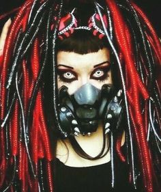 Cybergoth Outfits, Cybergoth Aesthetic, Punk Armor, Cybergoth Fashion, Industrial Goth, Types Of Goth, Cute Emo Outfits, Gas Mask Art, Urban Tribes