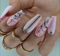 Gel Nail Art Designs, Fancy Nails Designs, Stylish Nails Designs, Nail Art Designs Videos, Coffin Nails Designs, Bling Nails