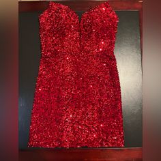 Red Sequin/And Beaded Short Sleeveless Mini Dress. Was Worn For About 10 Minutes And In Perfect Condition. Paid $350. Open To Offers. Perfect For Christmas Parties And New Year’s Eve! Size 6! Sequin Strapless Dress With Fitted Bodice, Fitted Strapless Dress For Red Carpet, Fitted Strapless Sleeveless Dress For Red Carpet, Strapless Sleeveless Dress With Sequins And Fitted Bodice, Strapless Sleeveless Dress With Fitted Bodice And Sequins, Red Sleeveless Evening Dress For Party Season, Fitted Sleeveless Red Carpet Evening Dress, Fitted Sleeveless Evening Dress For Red Carpet, Red Sleeveless Prom Mini Dress