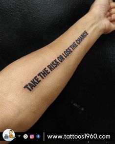 a tattoo saying take the rest of losing