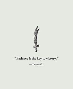 an image of a knife with the quote'peace is the key to victory '