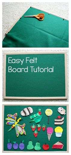 an easy felt board with pictures and instructions to make it look like a paper boat