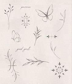 a drawing of flowers and butterflies on a piece of paper with writing in the middle