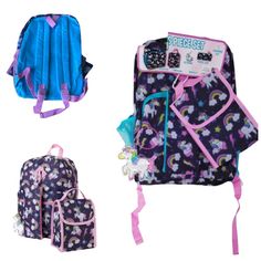 Nwt Madison Dakota 5 Piece Backpack Backpack - Keychain - Carabiner Clip - Pencil Case - Lunch Bag Purple Rectangular Backpack For Back To School, Purple Backpack For School Events, Purple Backpack For Back To School, Purple Backpack For School And Back To School, Purple Backpack For End Of School Year, Purple Standard Backpack For End Of School Year, Purple School Backpack, Keychain Carabiner, Unicorn Lunch Box