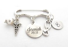 Nursing Pinning Ceremony-Jeremiah 29:11-Scripture Graduation Jewelry-Nurse Graduation Jewelry-For i know the plans i have for you- BSN RN Nursing Jewelry, Ring Holder Necklace Nurse, Pandora Nurse Charm, Stethoscope Pendant, Nurse Jewelry Nursingpin, Pinning Ceremony Nurse, Pinning Ceremony, Stethoscope Charms, Nursing Pins