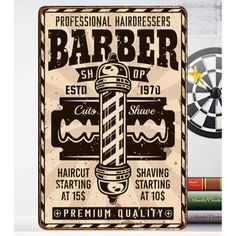 Professional Hairdressers Barber Shop Novelty Metal Sign 12" X 8" Wall Art Add A Touch Of Vintage Charm To Your Home Or Business With This Barber Shop Metal Sign. Measuring 12 Inches In Height And 8 Inches In Length, This Rectangular Sign Features A Stylish And Unique Design That Is Sure To Catch The Eye. Whether You're Looking To Decorate Your Home Or Add Some Personality To Your Business, This Sign Is The Perfect Choice. Order Now And Add A Touch Of Vintage Charm To Your Space Today! This Sign Barber Art, Vintage Haircuts, Gothic Homes, Hipster Beard, Stay Salty, Vintage Barber, Salty Hair, Vintage Logo Design, Skull Fashion