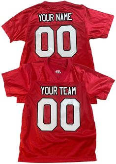 This product offers a 2 color print, custom football jersey for fantasy football fans. The casual fit fan shirt includes a team name, player name, and numbers, all outlined for a sleek look. Customized with your Team Name, Player Name and Number 1. Front Name: 2. Back Name: 3. Front & Back Number: If you would like a color or type style other than the default color shown please indicate what type style & color: Choose from 18 Lettering Colors. If you want a lettering color other than the default Baseball Socks, Football Pants, Maroon Purple, Custom Baseball Jersey, Type Style, Uniform Pants, Soccer Shorts, Custom Basketball, Baseball Pants