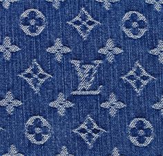 louis vuitton denim fabric with white letters