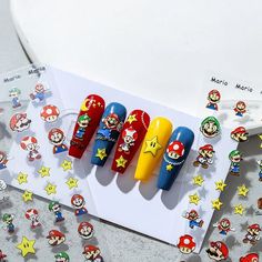 Product Details Description: Create your own look with these Mario Nail Stickers. Size:  10.5cm x 8.5cm approx. What you get: This listing is for one sheet of high-quality nail stickers. Items will be sent in eco-friendly packaging using Blake Creative Colour envelopes. Tiny Ants, Craft Iron, Transparent Nails, Diy Nail Art, Nail Jewelry, Star Nails, New Crafts